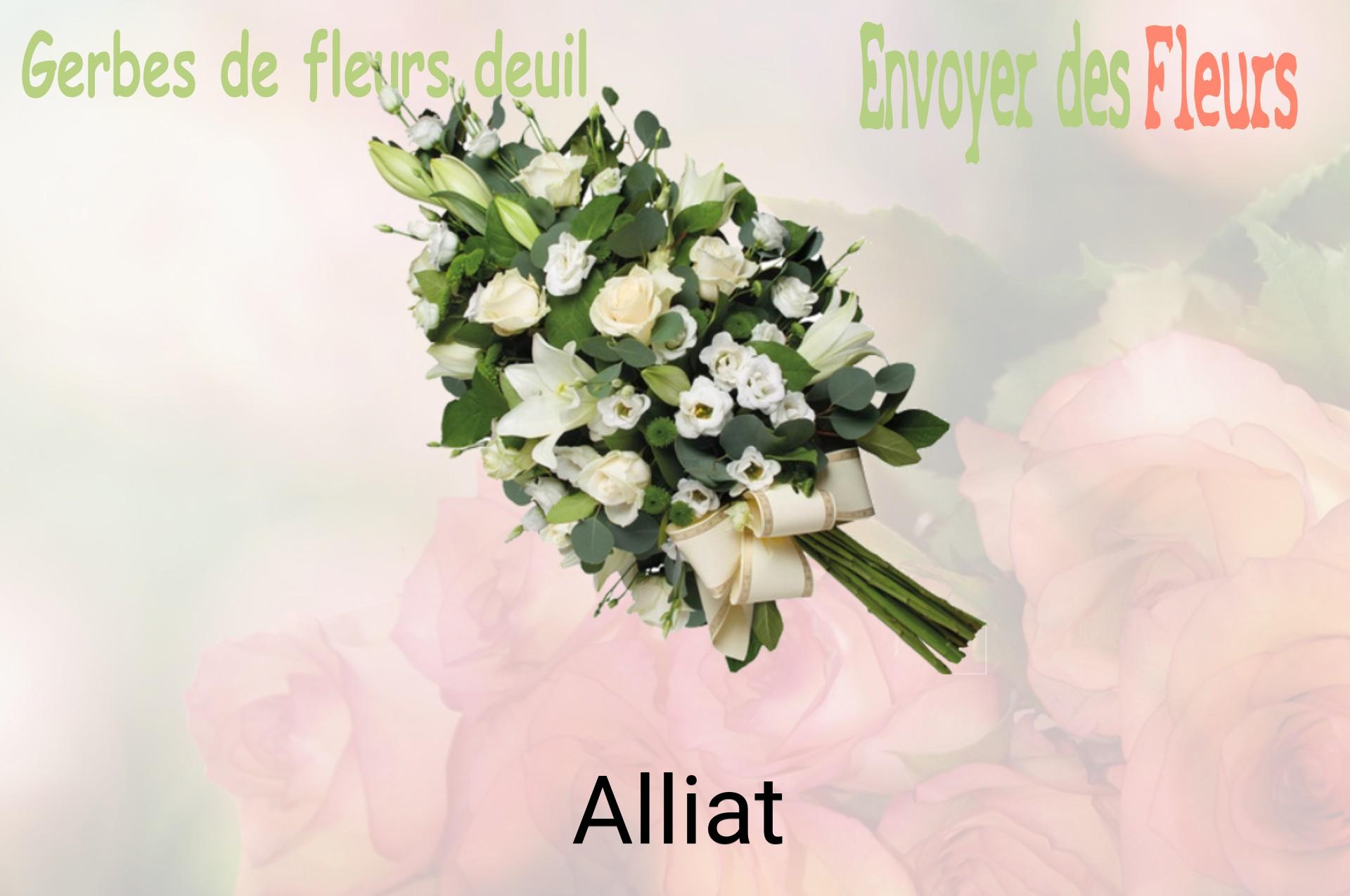 Gerbe de fleurs de deuil livrée à Alliat